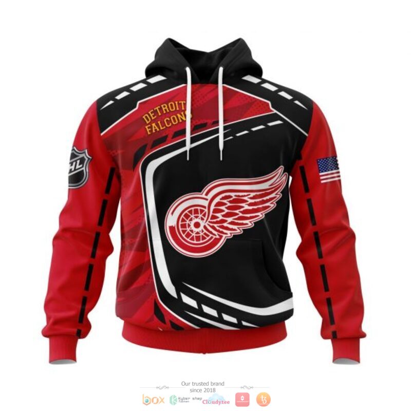 Detroit Red Wings NHL black red 3D shirt hoodie