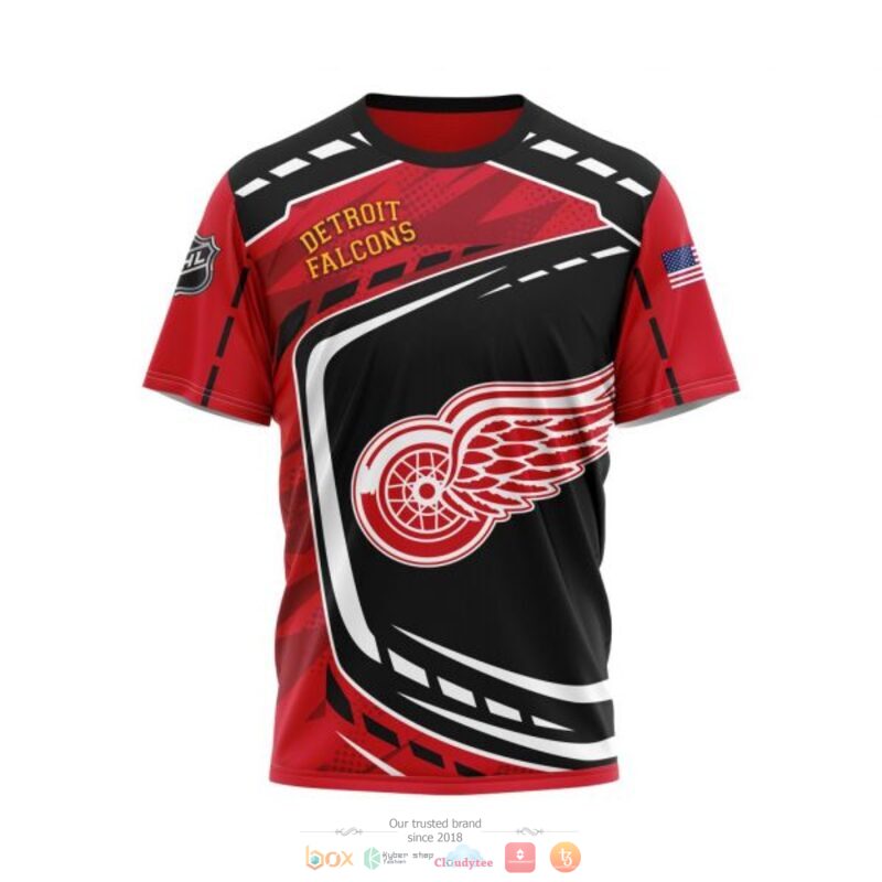 Detroit Red Wings NHL black red 3D shirt hoodie 1 2 3 4 5 6 7