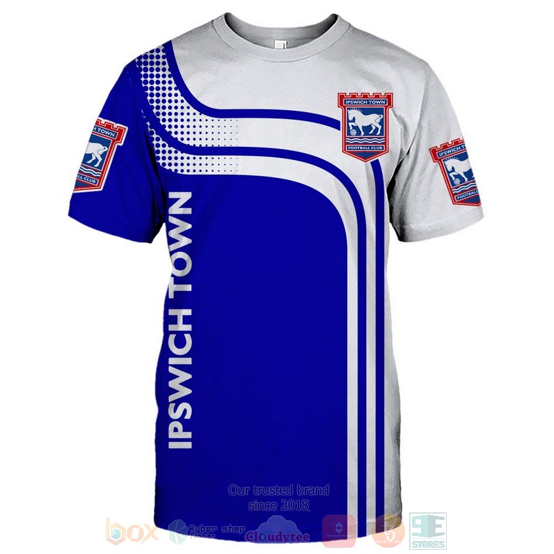 Ipswich Town FC blue white 3D shirt hoodie 1 2 3 4 5 6 7 8 9 10