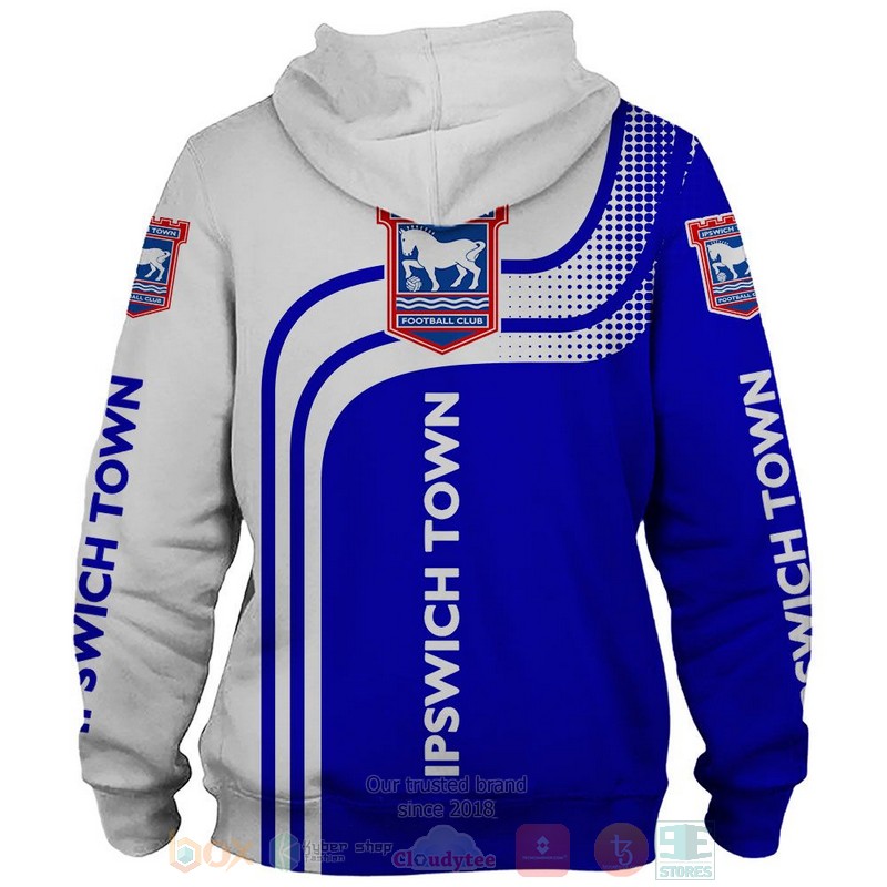 Ipswich Town FC blue white 3D shirt hoodie 1 2 3 4 5 6 7 8 9 10 11 12 13 14 15 16 17