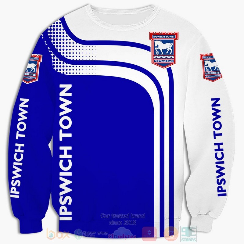 Ipswich Town FC blue white 3D shirt hoodie 1 2 3 4 5 6 7 8 9 10 11 12 13 14 15 16 17 18 19