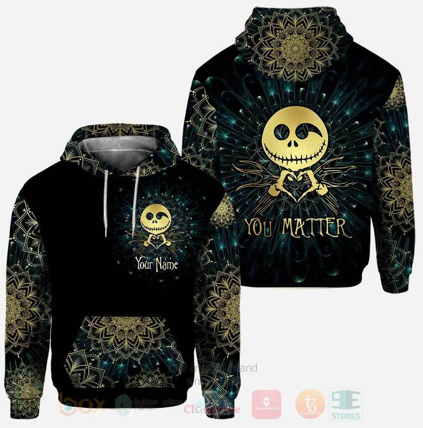 Jack Skellington You Matter Semicolon Eyes Personalized Suicide Prevention Custom Name 3D Hoodie Leggings 1