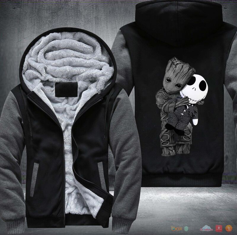 Jack Skellington and Groot Fleece Hoodie Jacket