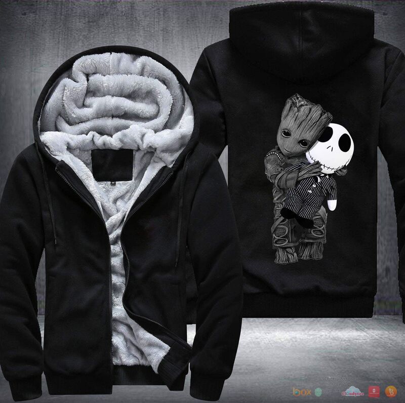 Jack Skellington and Groot Fleece Hoodie Jacket 1