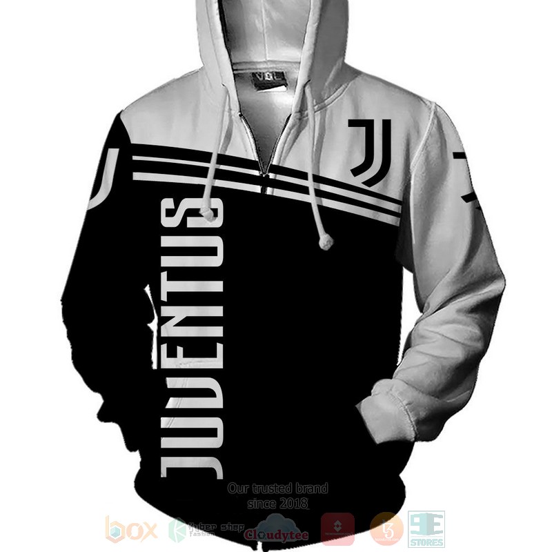 Juventus black white 3D shirt hoodie 1 2 3 4 5 6 7 8 9 10 11 12 13 14 15 16 17 18