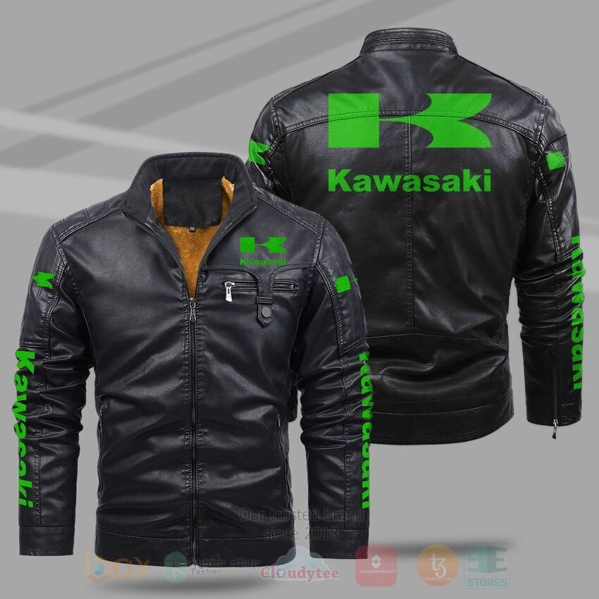 Kawasaki Fleece Leather Jacket