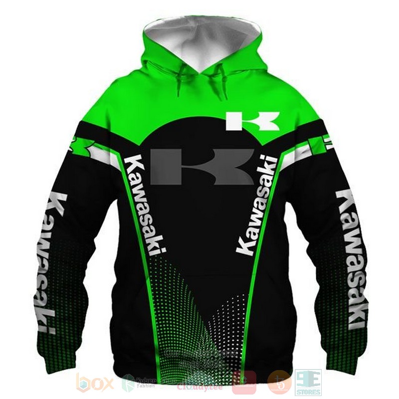 Kawasaki green black 3D shirt hoodie 1 2 3 4 5 6 7 8 9 10 11 12