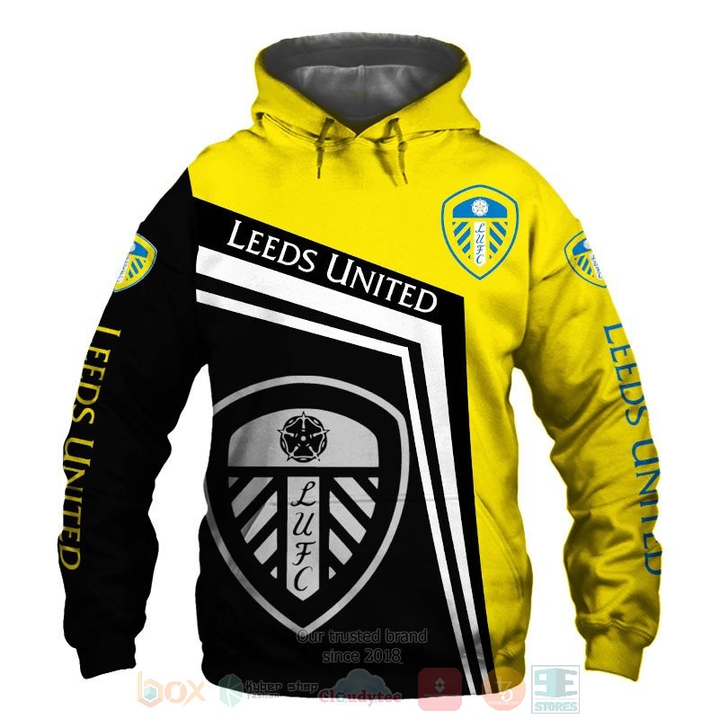 Leeds United black yellow 3D shirt hoodie 1 2 3 4 5 6 7 8 9 10 11 12