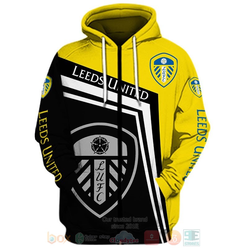 Leeds United black yellow 3D shirt hoodie 1 2 3 4 5 6 7 8 9 10 11 12 13 14