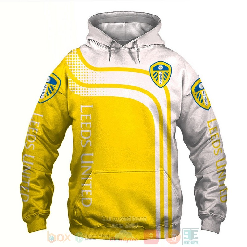 Leeds United yellow white 3D shirt hoodie 1 2 3 4 5 6 7 8 9 10 11 12