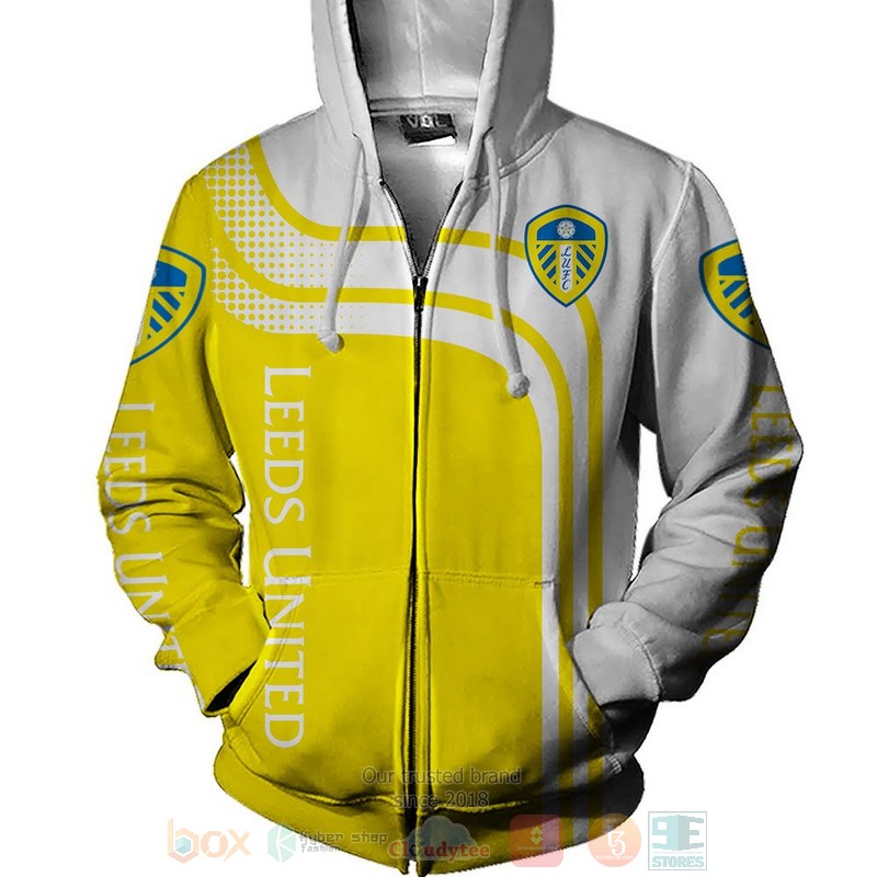 Leeds United yellow white 3D shirt hoodie 1 2 3 4 5 6 7 8 9 10 11 12 13 14