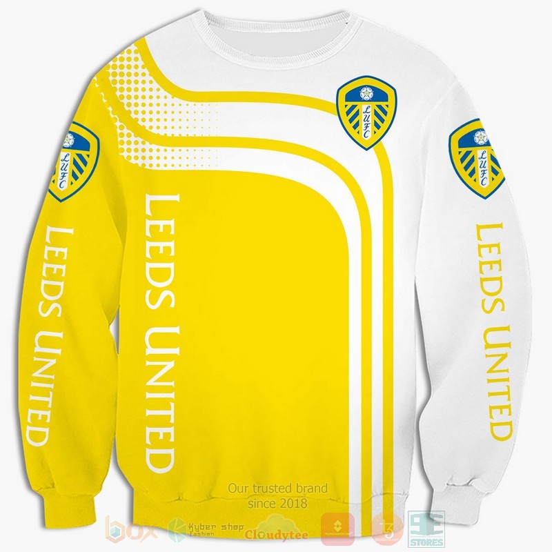 Leeds United yellow white 3D shirt hoodie 1 2 3 4 5 6 7 8 9 10 11 12 13 14 15