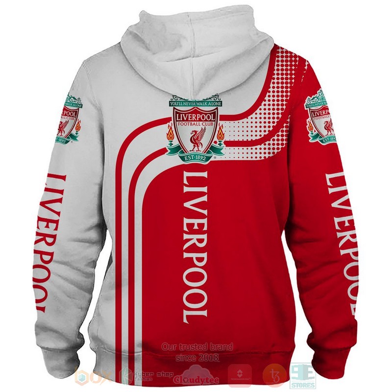 Liverpool FC white red 3D shirt hoodie 1 2 3 4 5 6 7 8 9 10 11 12 13