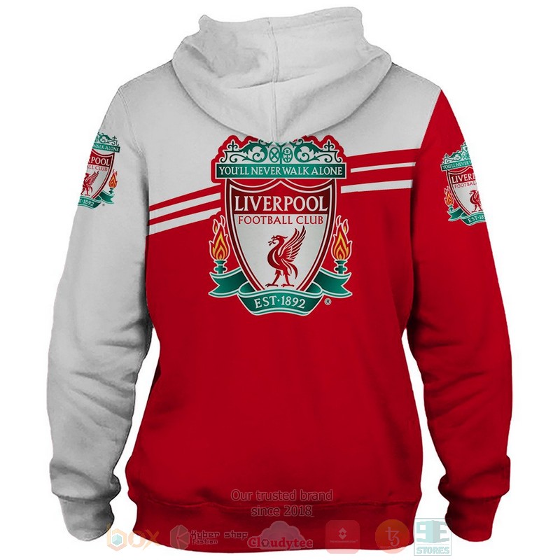 Liverpool Football Club red white 3D shirt hoodie 1 2 3 4 5 6 7 8 9 10 11 12 13