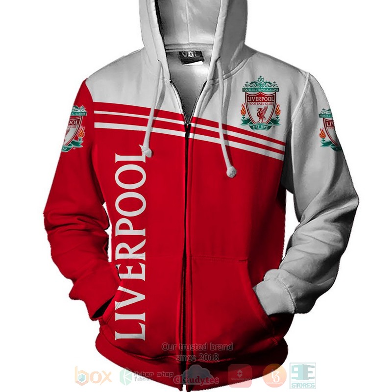 Liverpool Football Club red white 3D shirt hoodie 1 2 3 4 5 6 7 8 9 10 11 12 13 14