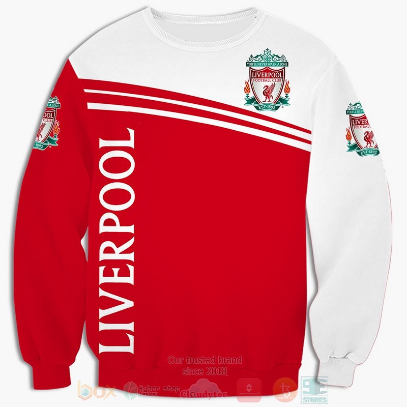 Liverpool Football Club red white 3D shirt hoodie 1 2 3 4 5 6 7 8 9 10 11 12 13 14 15