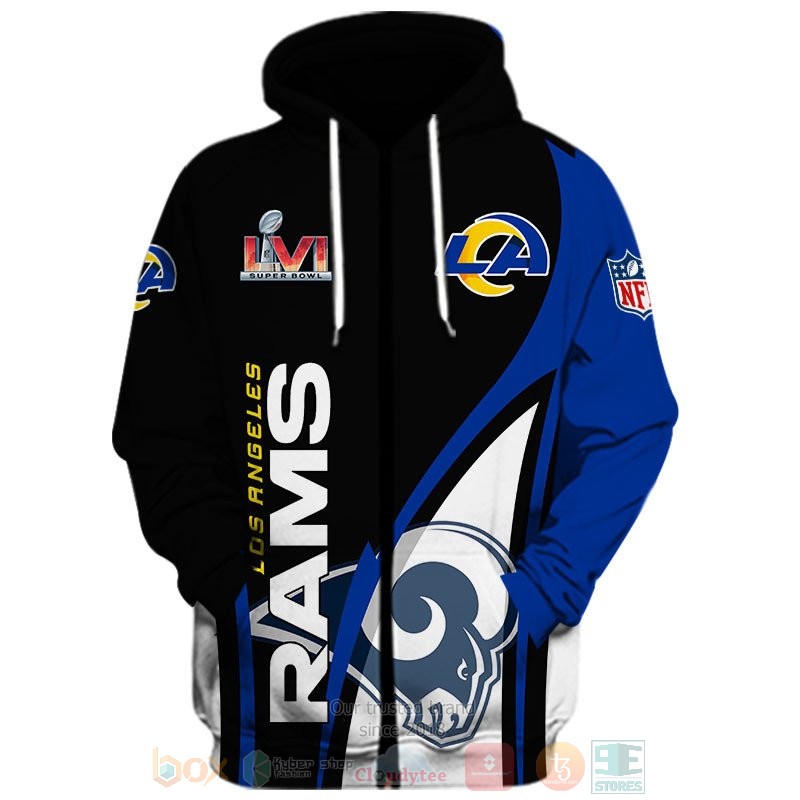 Los Angeles Rams black blue 3D shirt hoodie 1 2 3 4 5 6 7 8 9 10 11 12 13 14