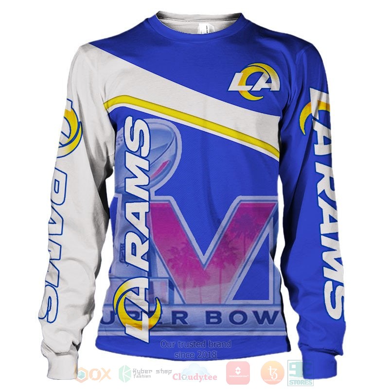 Los Angeles Rams white blue 3D shirt hoodie 1 2 3 4 5 6 7 8 9 10 11 12 13 14 15