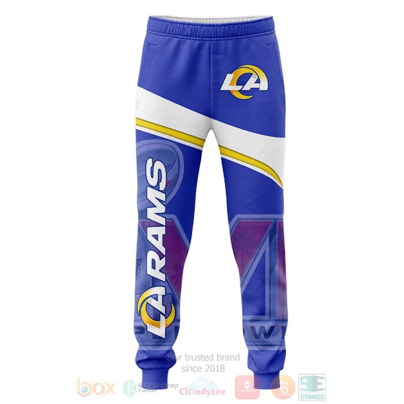 Los Angeles Rams white blue 3D shirt hoodie 1 2 3 4 5 6 7 8 9 10 11 12 13 14 15 16