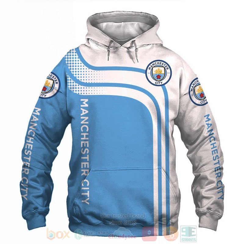 Manchester City blue white 3D shirt hoodie 1 2 3 4 5 6 7 8 9 10 11 12