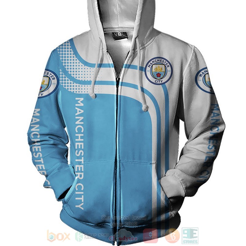 Manchester City blue white 3D shirt hoodie 1 2 3 4 5 6 7 8 9 10 11 12 13 14