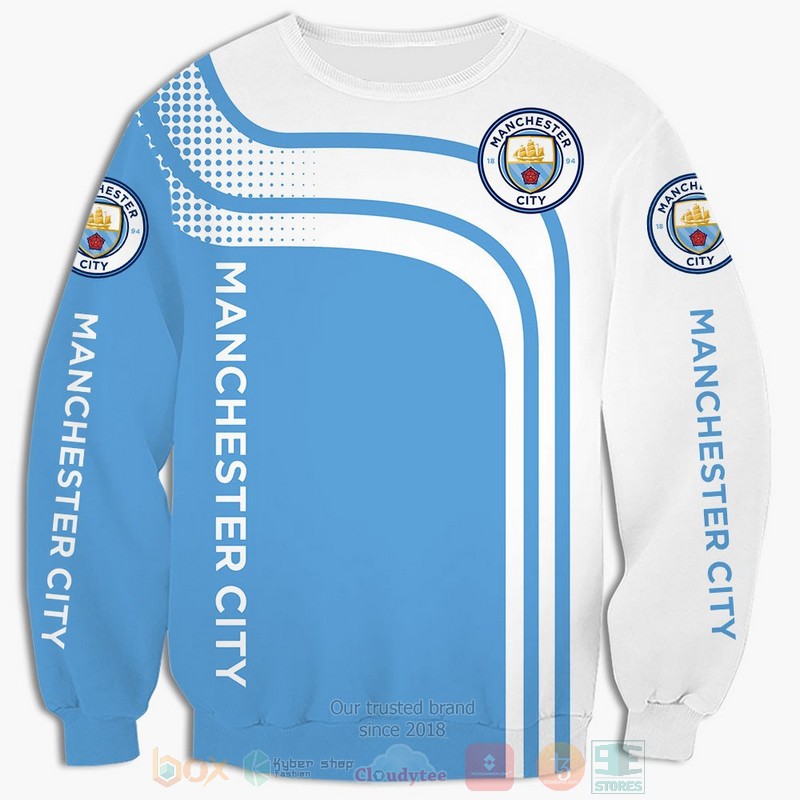 Manchester City blue white 3D shirt hoodie 1 2 3 4 5 6 7 8 9 10 11 12 13 14 15