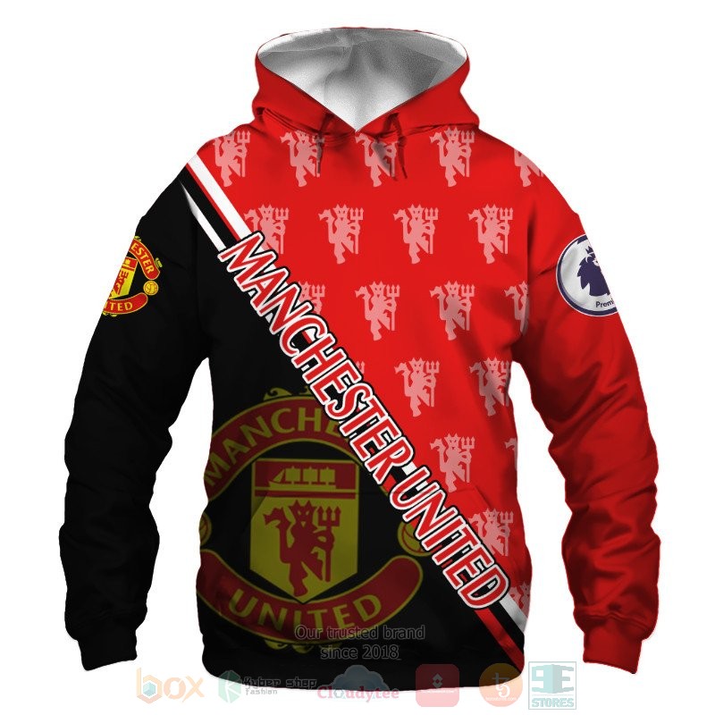 Manchester United logo black red 3D shirt hoodie 1 2 3 4 5 6 7 8 9 10 11 12