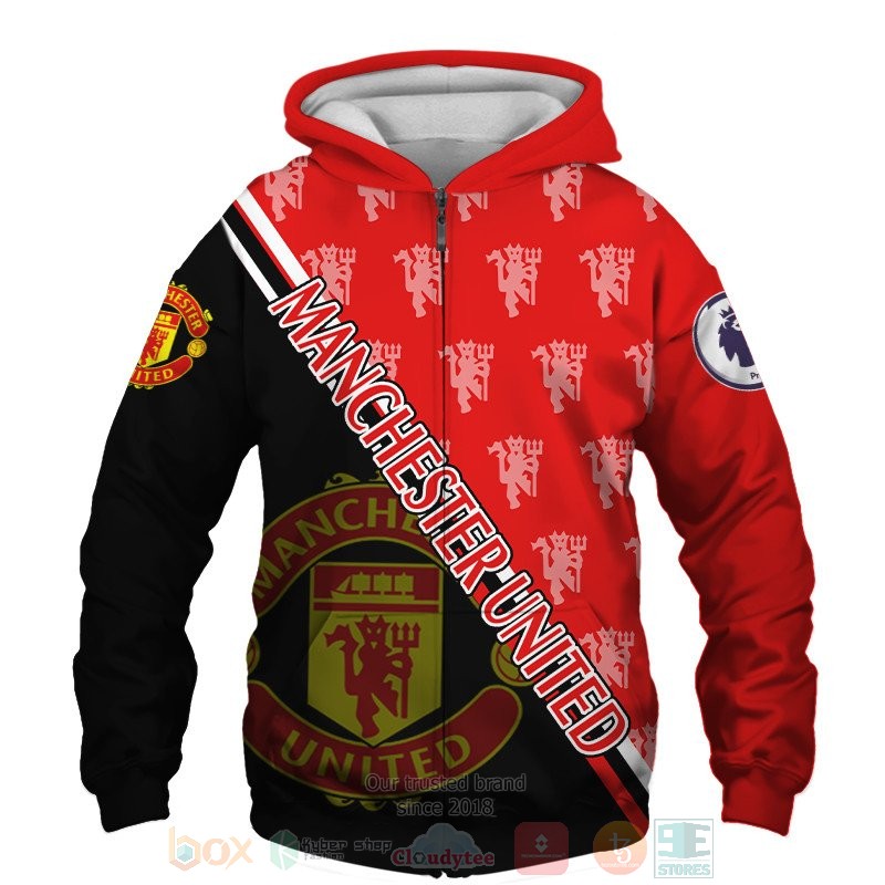 Manchester United logo black red 3D shirt hoodie 1 2 3 4 5 6 7 8 9 10 11 12 13 14