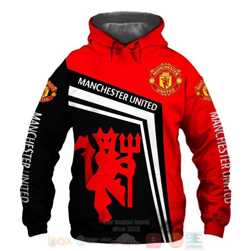 Manchester United red black 3D shirt hoodie 1 2 3 4 5 6 7 8 9 10 11 12