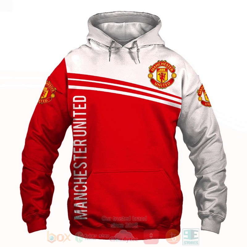 Manchester United red white 3D shirt hoodie 1 2 3 4 5 6 7 8 9 10 11 12 13 14 15 16