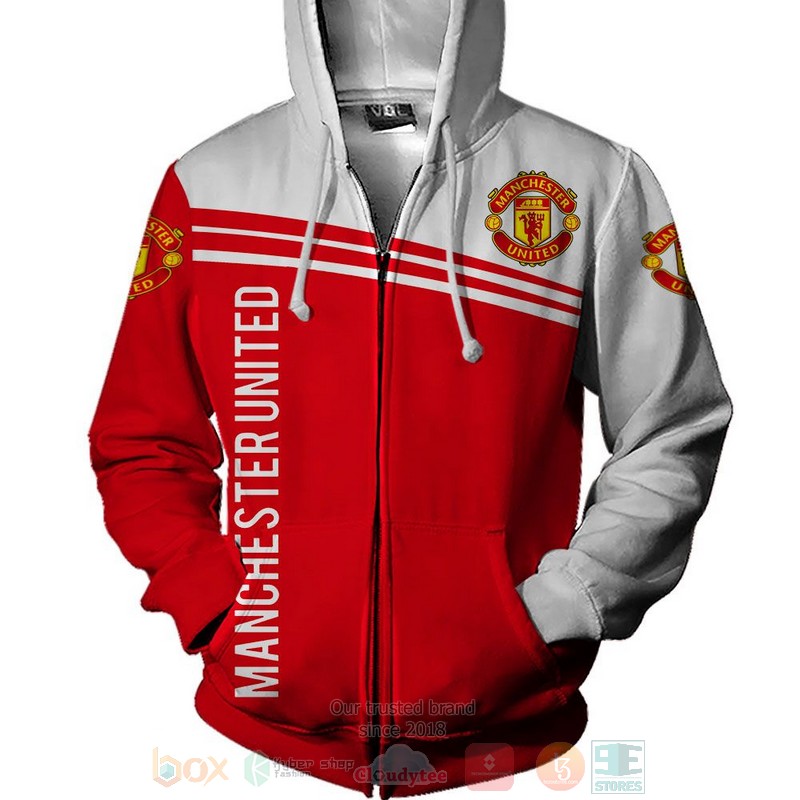 Manchester United red white 3D shirt hoodie 1 2 3 4 5 6 7 8 9 10 11 12 13 14 15 16 17 18