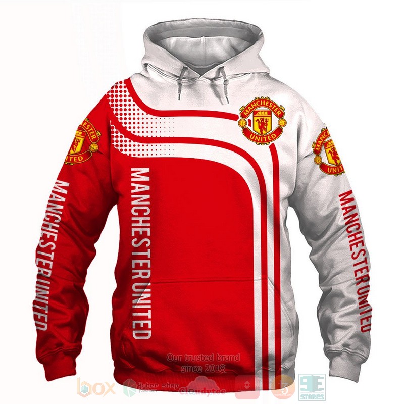 Manchester United white red 3D shirt hoodie 1 2 3 4 5 6 7 8 9 10 11 12