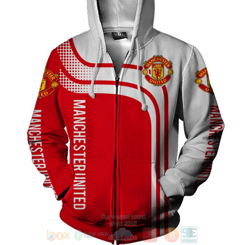 Manchester United white red 3D shirt hoodie 1 2 3 4 5 6 7 8 9 10 11 12 13 14