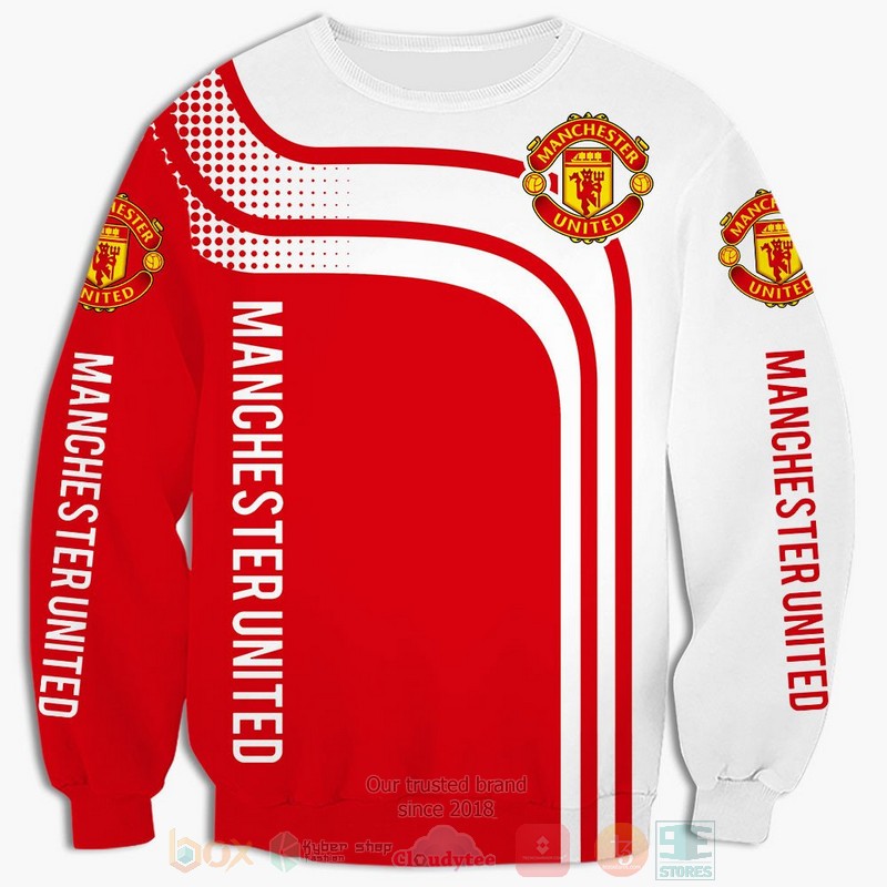 Manchester United white red 3D shirt hoodie 1 2 3 4 5 6 7 8 9 10 11 12 13 14 15