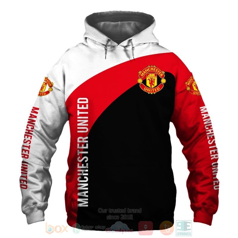 Manchester United white red black 3D shirt hoodie 1 2 3 4 5 6 7 8 9 10 11 12