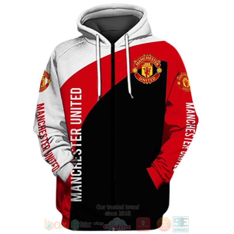 Manchester United white red black 3D shirt hoodie 1 2 3 4 5 6 7 8 9 10 11 12 13 14