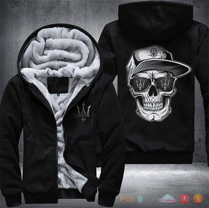 Maserati Skull Fleece Hoodie Jacket 1