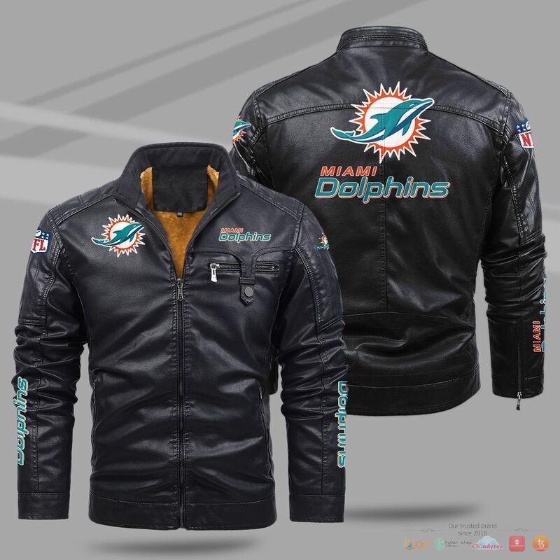 Miami Dolphins NFL Trend Fleece Leather Jacket