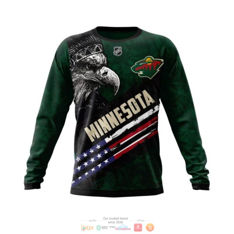 Minnesota Wild NHL Eagle American flag 3D shirt hoodie 1 2 3 4 5