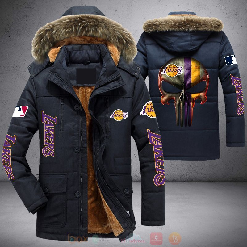 NBA Los Angeles Lakers Punisher Skull Parka Jacket 1