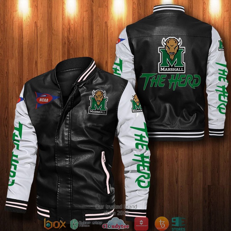 NCAA Marshall Thundering Herd Bomber Leather Jacket