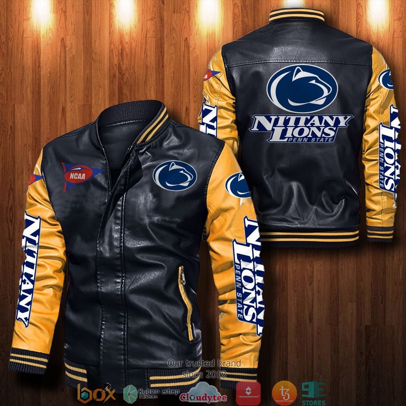 NCAA Penn State Nittany Lions Bomber Leather Jacket 1 2 3 4 5