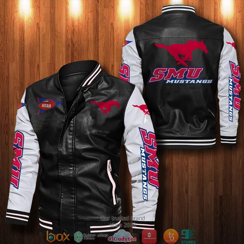 NCAA Smu Mustangs Bomber Leather Jacket