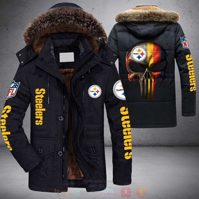 NFL Pittsburgh Steelers Punisher Skull Parka Jacket