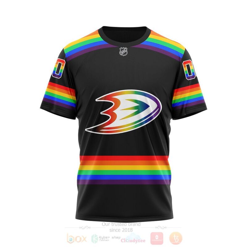 NHL Anaheim Ducks LGBT Pride Black Personalized Custom 3D Hoodie Shirt 1 2