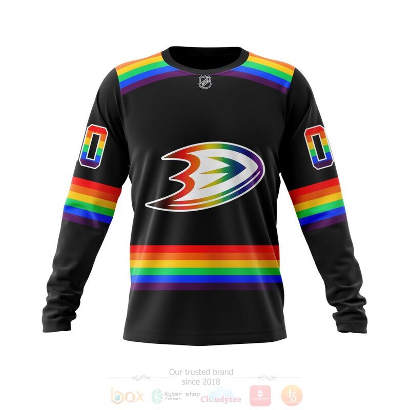 NHL Anaheim Ducks LGBT Pride Black Personalized Custom 3D Hoodie Shirt 1 2 3