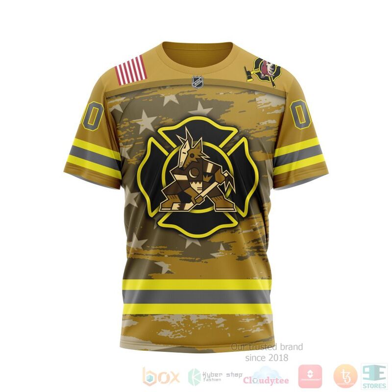NHL Arizona Coyotes Honnor Firefighter Yellow 3D Hoodie Shirt 1 2 3