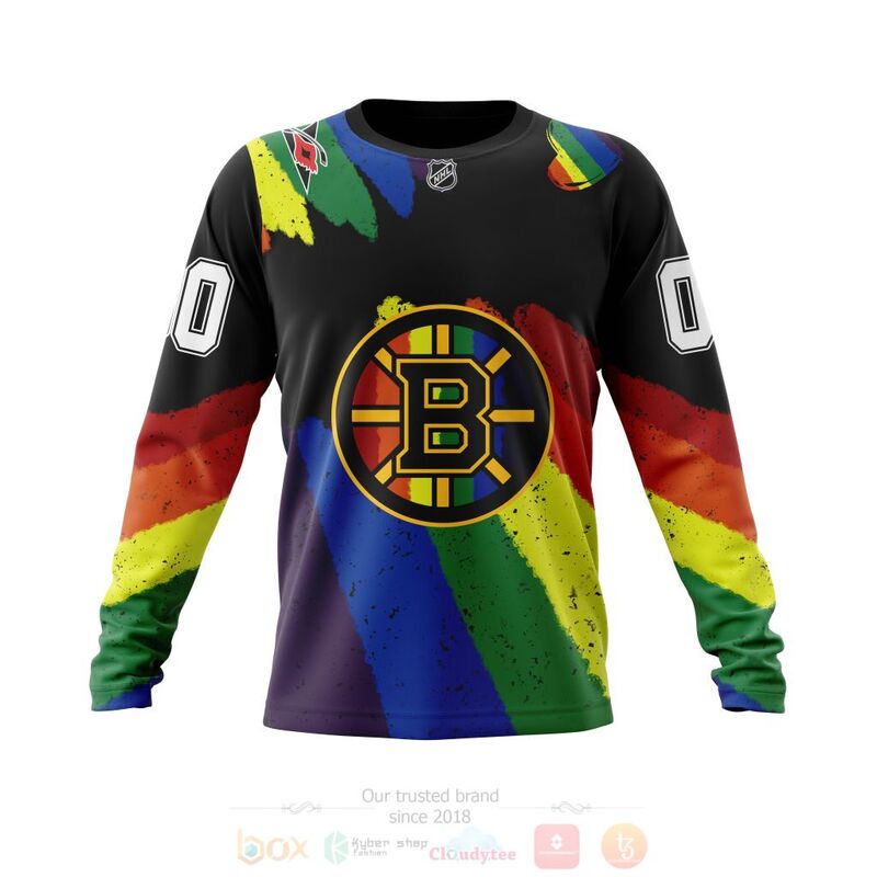 NHL Boston Bruins LGBT Pride Personalized Custom 3D Hoodie Shirt 1 2 3