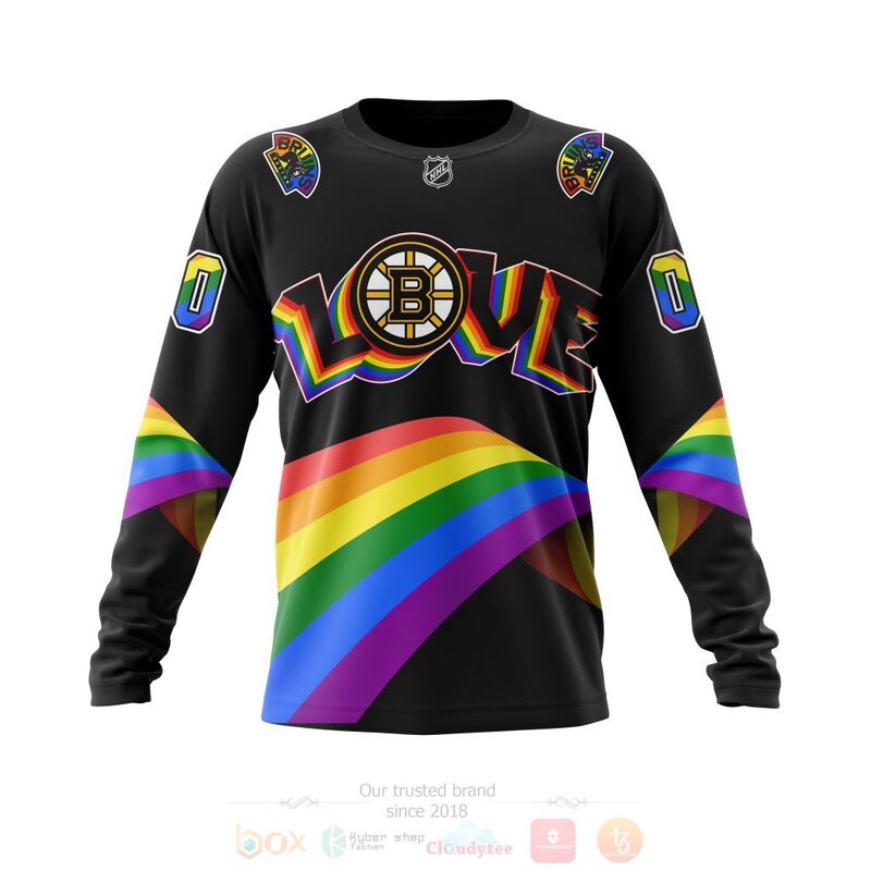 NHL Boston Bruins Love LGBT Pride Personalized Custom 3D Hoodie Shirt 1 2 3
