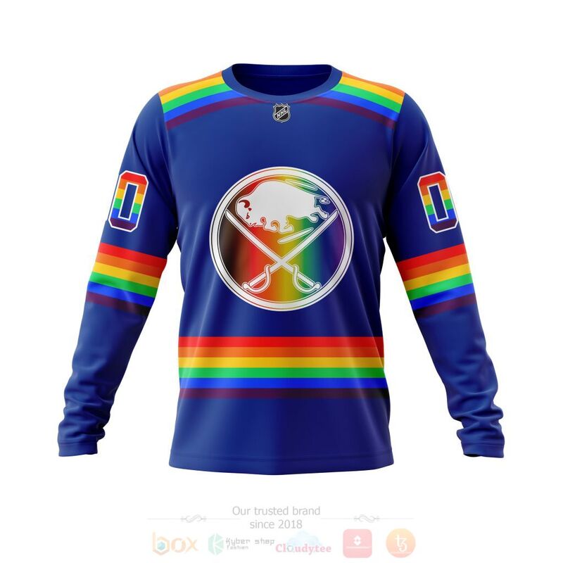 NHL Buffalo Sabres Blue LGBT Pride Personalized Custom 3D Hoodie Shirt 1 2 3